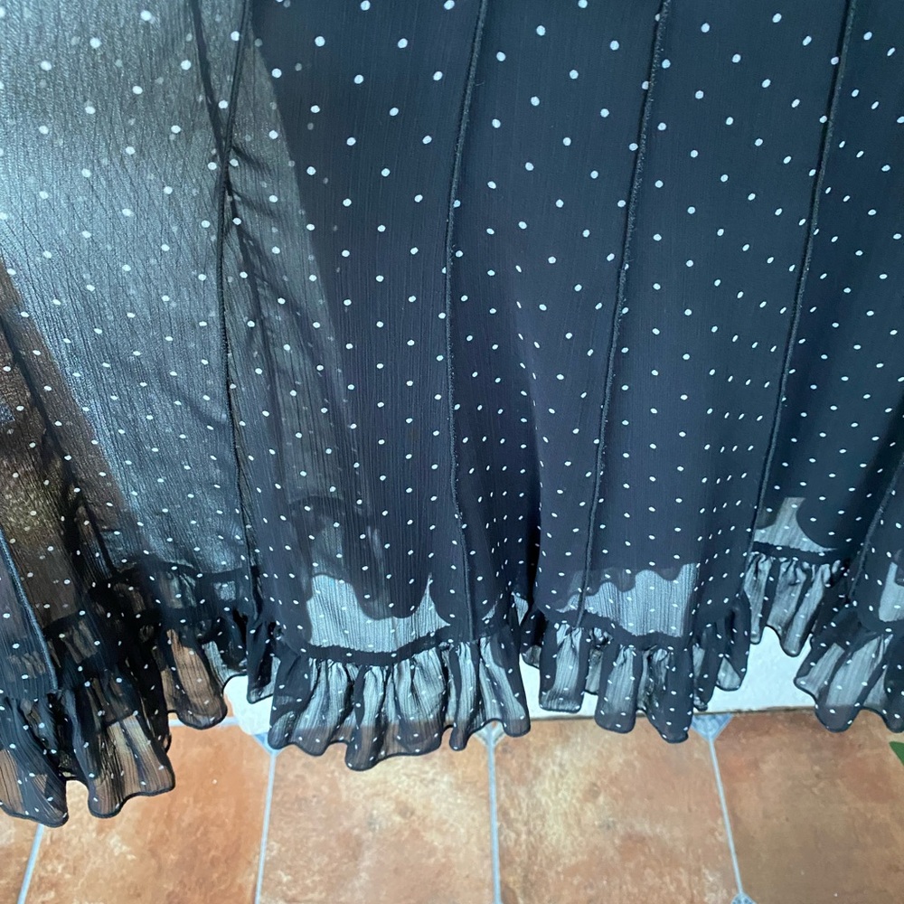 Elegant Black Polka Dot Skirt